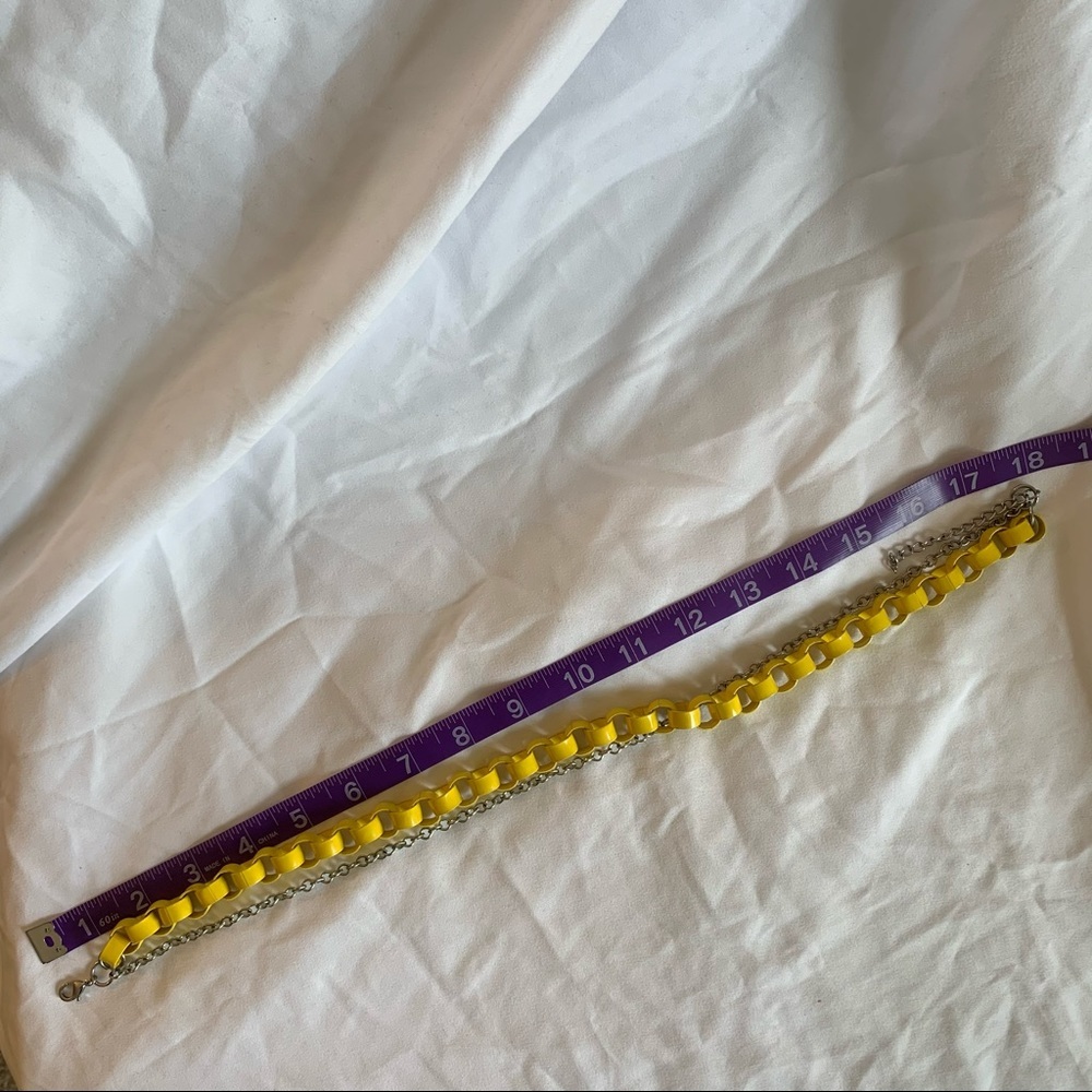 Euc Double Strand Chainlink Statement Necklace - image 3